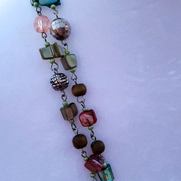 Beaded and Stone Chip Necklace - Can Be Styled As Long or Double Layered - Picture 9 of 11
